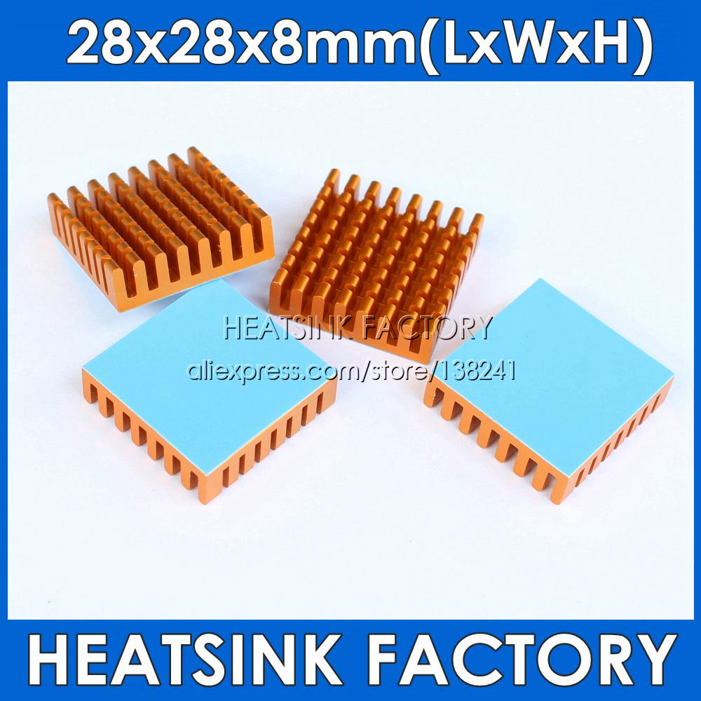 

28x28x8 мм белый/серебристый/черный/золотой алюминиевый радиатор-кулер с тепловой двухсторонней подушкой для рассеивания тепла