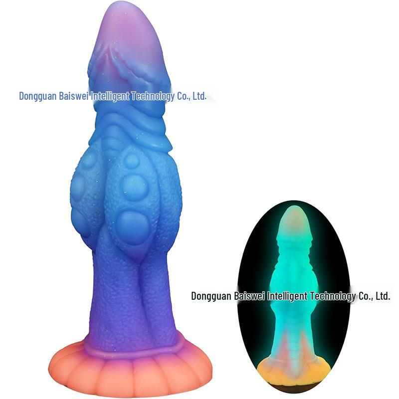 Leuchtender Silikon Unregelmäßiger Butt Plug & Perlen, Bunte Leuchtende Hintere Erotik.