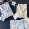 Pyjama Jacquard Papillon Style Princesse pour Femme: Velours Double Face Automne/Hiver, Épais, Ample, Port Intérieur/Extérieur