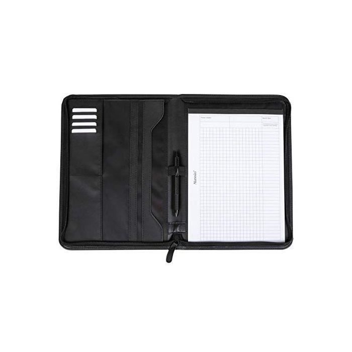 Alassio 30067 Porte-documents à fermeture éclair format A4 LORENZO Noir 34 x 25 cm