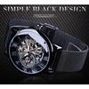 Forsining Retro Mode Design Skeleton Sport Mechanische Uhr Leucht Hände Transparent Mesh Armband Für Männer Top Marke Luxus
