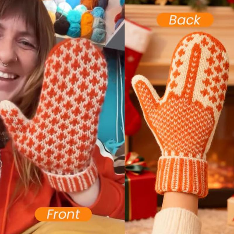 Die Unartige Liste Fäustlinge | Gemütliches Strickmuster mit versteckter Attitüde, Handgestrickte Versteckter Mittelfinger Winter Warme Fäustlinge für Frauen