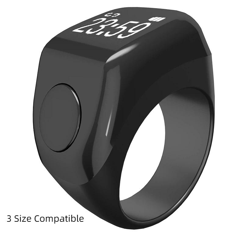 Muslim Electronic Tasbeeh Counter Ring Digital Tally with 5 Prayer Time Setting Smart Zikr Accessories for Worship чёрный
