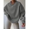 Autumn Casual Women's Solid Color Long Sleeved Round Neck Sweatshirt Loose Plus Size Sweatshirt