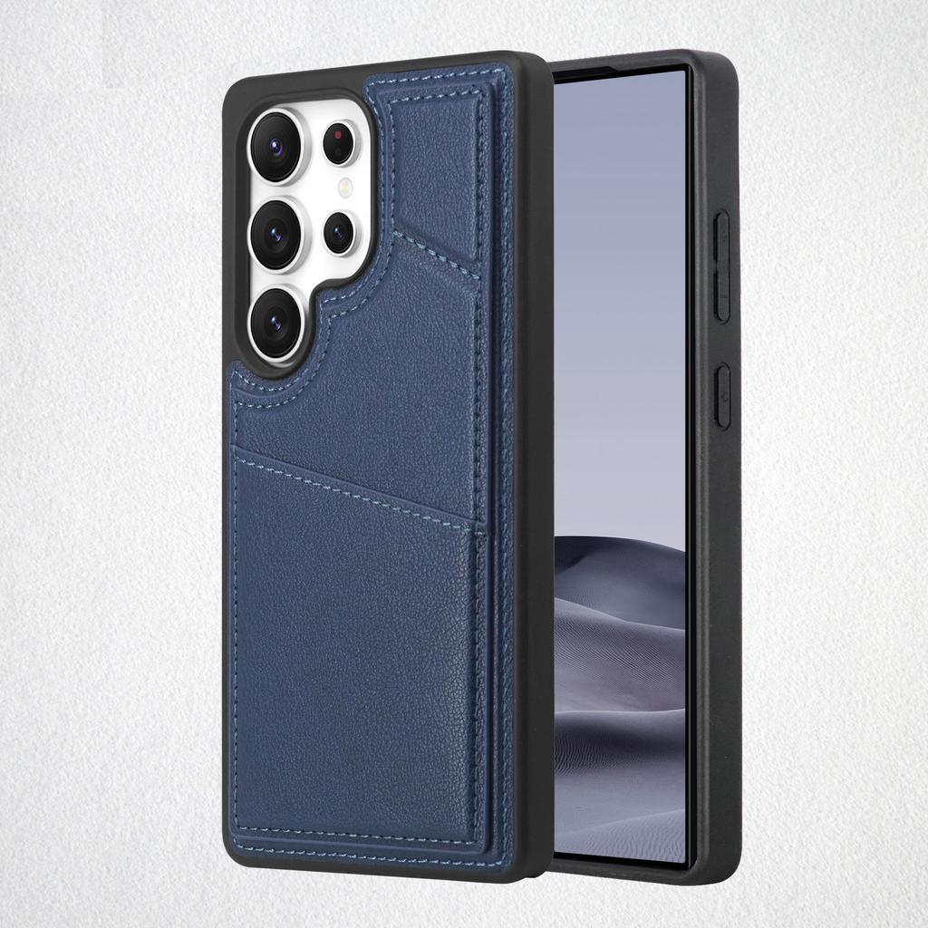 Full Coverage PU Leather Phone Case With Card Slot Holder Kickstand Compatible With Galaxy S25ultra S24 Ultra, Wireless Charging