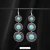 Niche turquoise earrings Bohemian long fringed earrings women's retro design earrings
