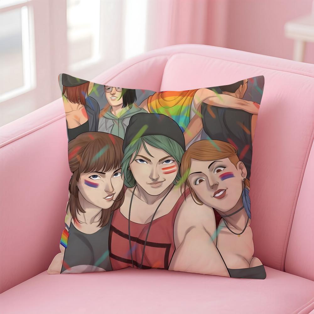 Story Life Is StrangeL Game Cushion Cover Pillow Case Soft Skin Friendly Fabric  Concealed Zipper