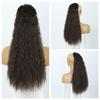European American Wig Women Fluffy Long Curly Hair Corn Perm Wool Roll Drawstring Ponytail High Temperature Silk