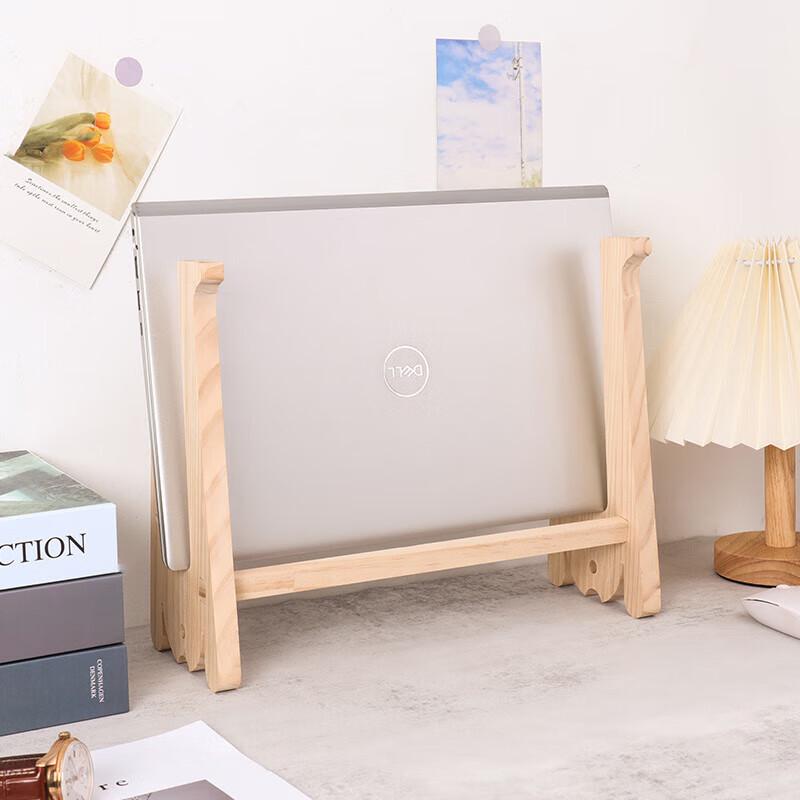 Vertikaler Laptopständer aus Massivholz mit Tischklemme