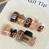 Autumn/Winter Myrrh Short Wearable Nails: High-End Hazelnut Coffee Manicure