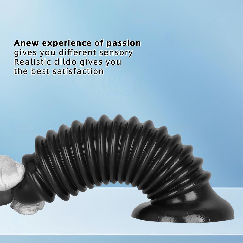 Black PVC Threaded Large Dildo Butt Plug Fisting Sex Toy Strap on Penis Big Dick Realistic Penis BDSM
