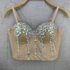 Débardeur sans bretelles en cristal acrylique fait main Costume de performance Débardeurs et camisoles pour femmes