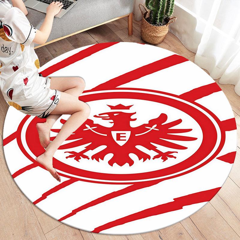 Eintracht Frankfurt Round Area Rug,Carpet Rug for Living Room Bedroom Sofa Playroom Decor,Non-slip Floor Mat