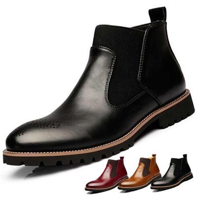 Moda Sonbahar Kış Erkek Vintage Deri Çizmeler Adam Bullock Chelsea Çizmeler Yüksek Kaliteli Ayak Bileği Kısa Çizmeler Rahat Batı Iş Çizmeler