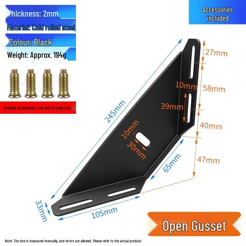 Thickened Large Triangle Soft Bed Corner Bracket - Right Angle Fixed Iron Frame Support