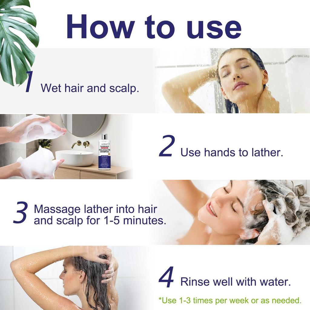 Pharmbanner Extra Stärke Follikulitis Shampoo-Beruhigt & Stellt die Kopfhaut wieder her-Heilt Haarfollikel-Geeignet für alle Haartypen, 300ml