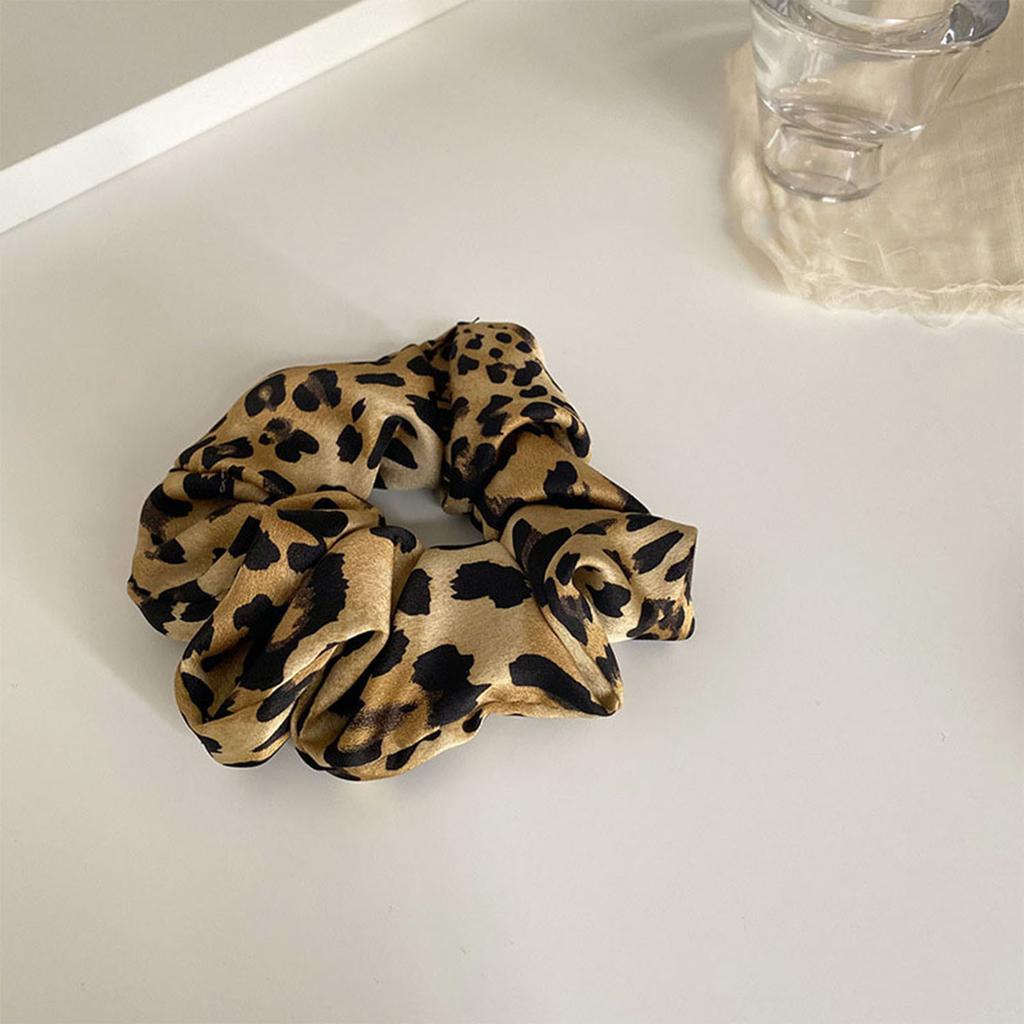 Koreanischer großer Leoparden-Scrunchie für Damen, elastische Haarbänder, schlichtes Vintage-Haarseil, Haargummis, Kopfschmuck, Haarschmuck für Mädchen