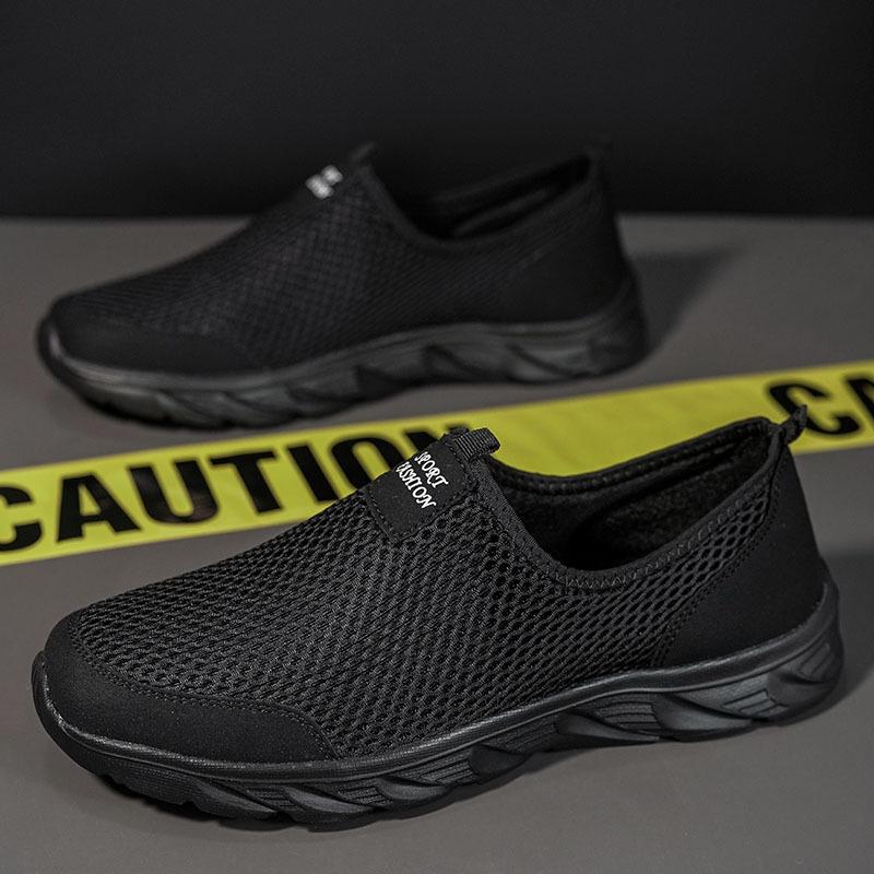 Herren Sommer Mesh Slip-On Leichte Atmungsaktive Outdoor-Wanderschuhe