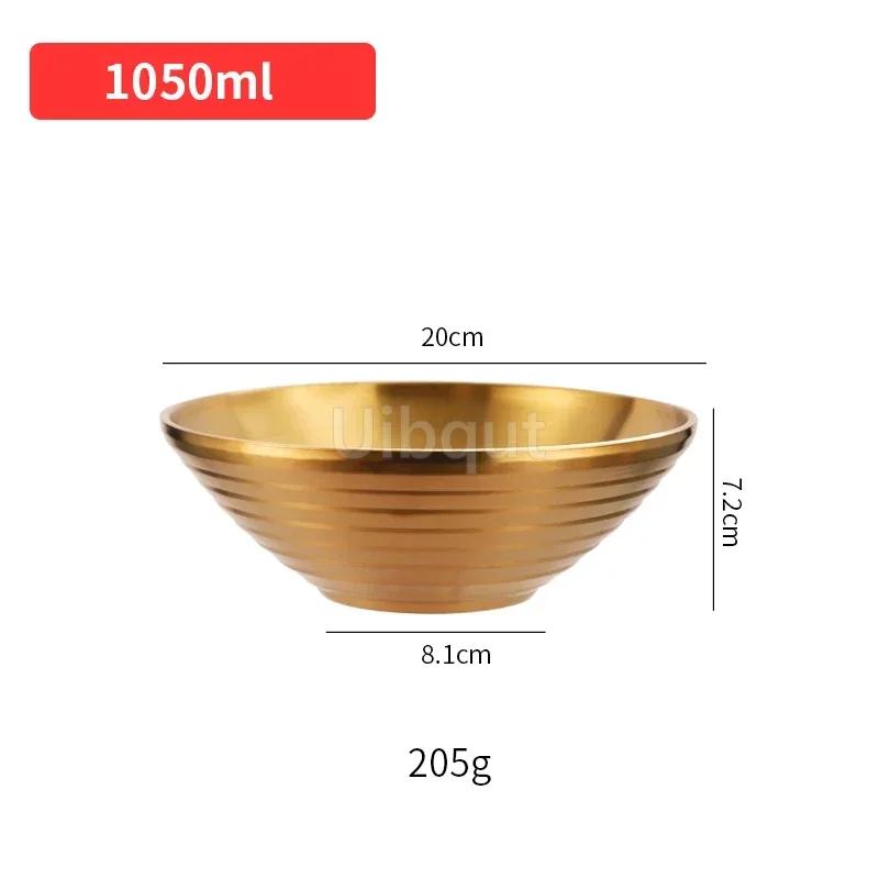 304 Stainless Steel Mixing Golden Hat Disc Korean Noodle Tableware Japanese Ramen Bowls Insulated Soup Ramen Bowl Bowlset
