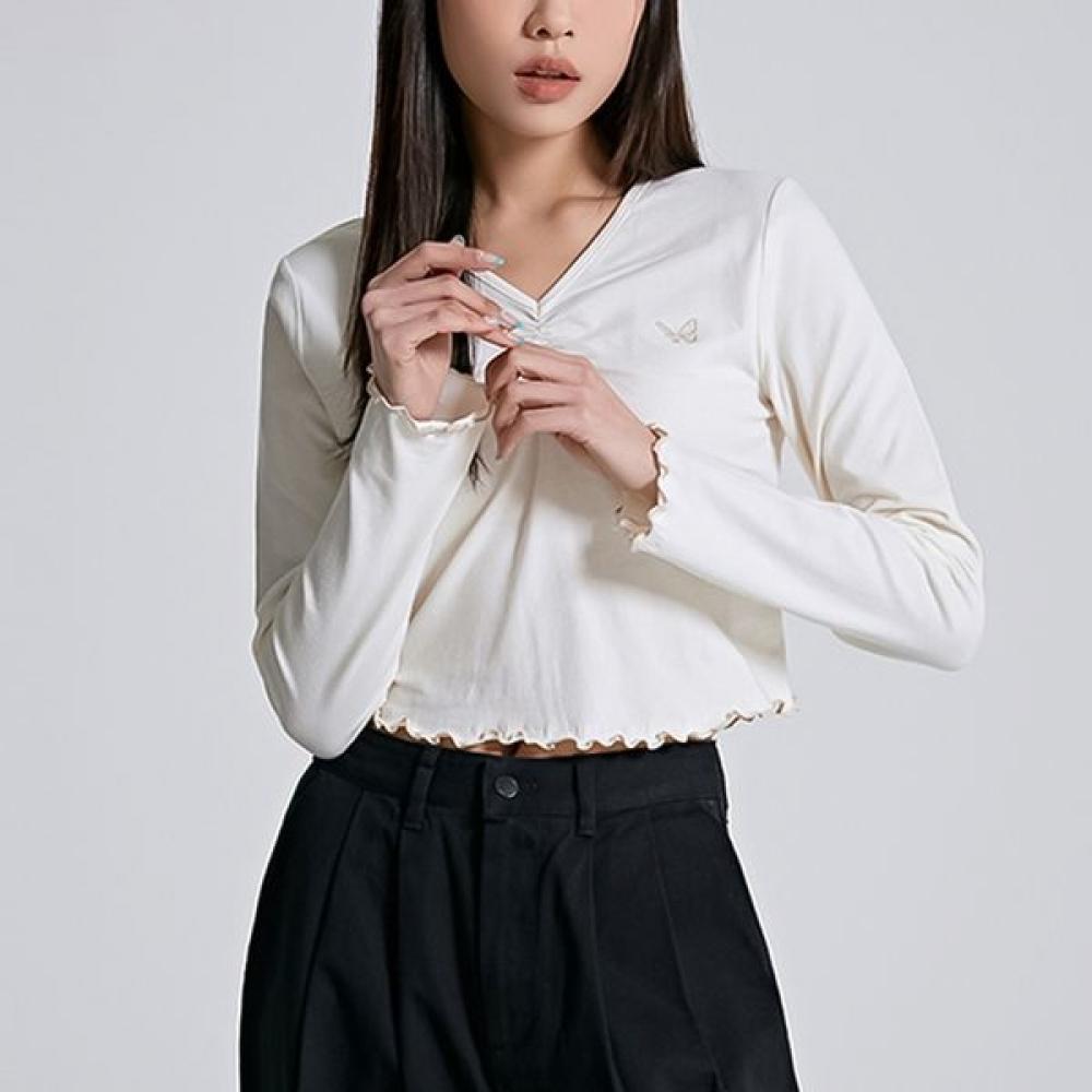 

Spao Футболка с длинным рукавом и сборками Splwc23g37 T Ivory/85