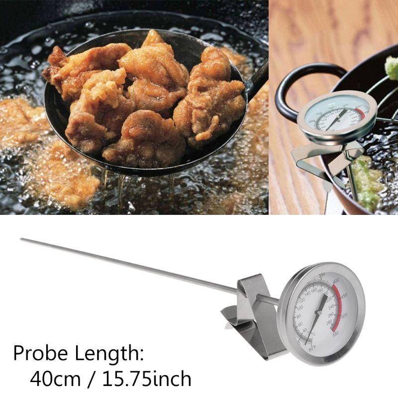 

24TE 40cm Long Probe Stainless Steel Fried Thermometer For French Fries серебряный