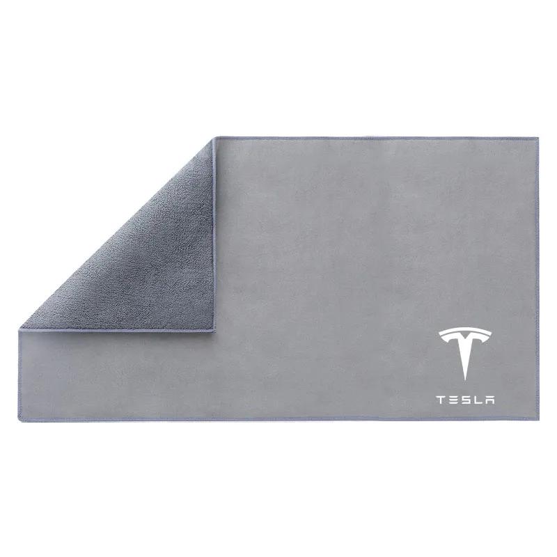 Autosticker Tesla Suède Schoon Leer Doek Auto Wassen Schoonmaakgereedschap Airconditioning Uitlaat Schoonmaken Zachte Borstel voor Tesla Model