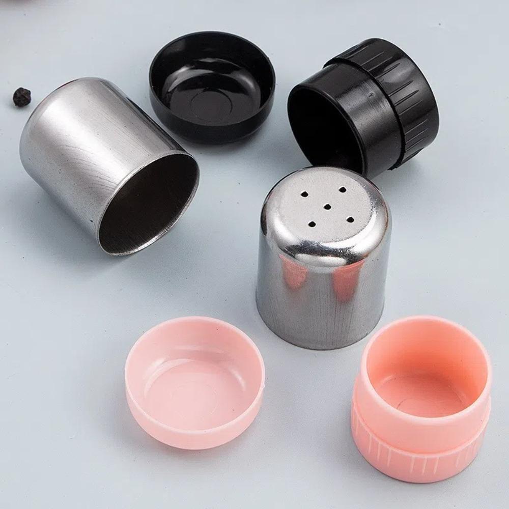 Stainless Steel Salt Shaker with Dust Cover Condiment Jar Mini Seasoning Bottle  Kitchen