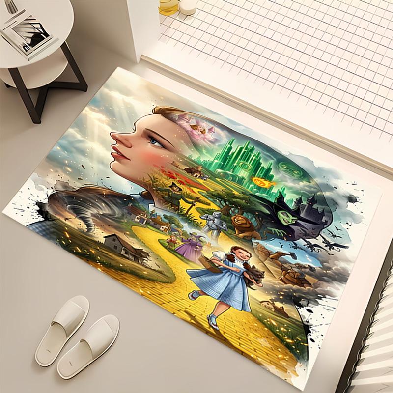 1pc The Wizard of Oz Print Area Rug - Soft, Washable Non-Slip Indoor Mat, Living Room, Home Office Decorative Rug,Office Decorative