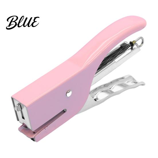 Manual Stapler for Students Mini Handheld Stapler with Ergonomic Curved Design Macaron Receipt Storage Colored Compact Metal Daily Document