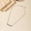 MODIAN Solid 925 Silver Fashion Simple Gradient Blue Round Zirconia Pendant Necklace For Women Daily Fine Jewelry