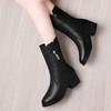 Fashion Thick Heel Martin Boots Women's New Winter Velvet Thickened Thermal Medium Boots Medium Heel Versatile Snow Boots