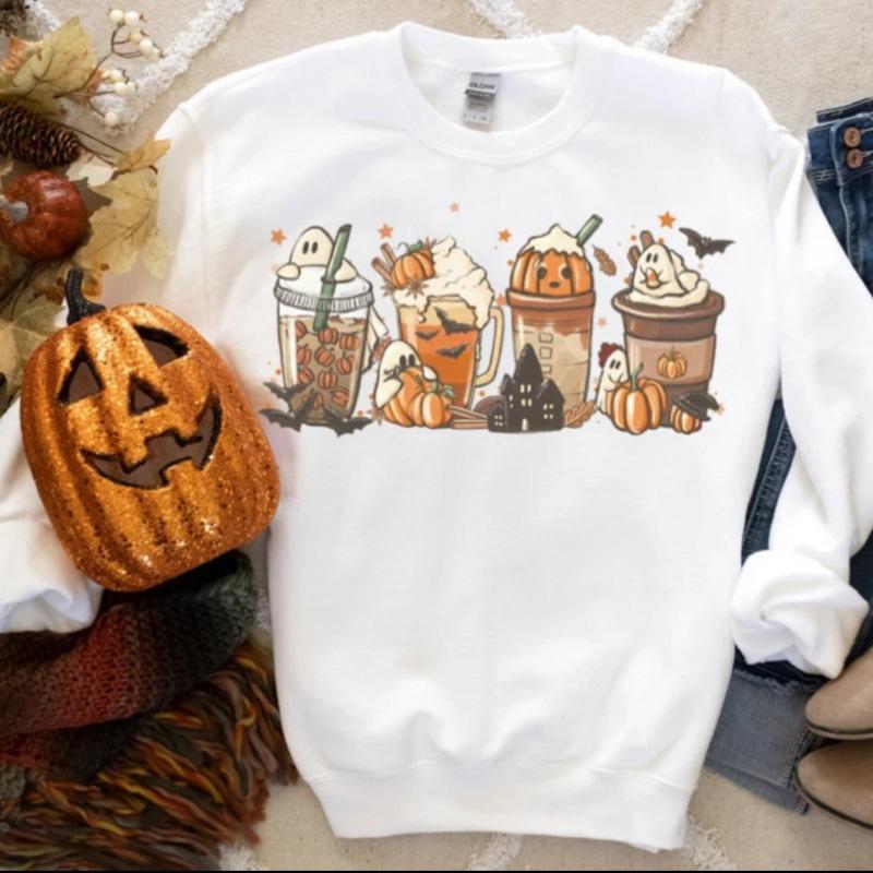 2026 European & American Autumn/Winter Halloween Print Round Neck Hoodie