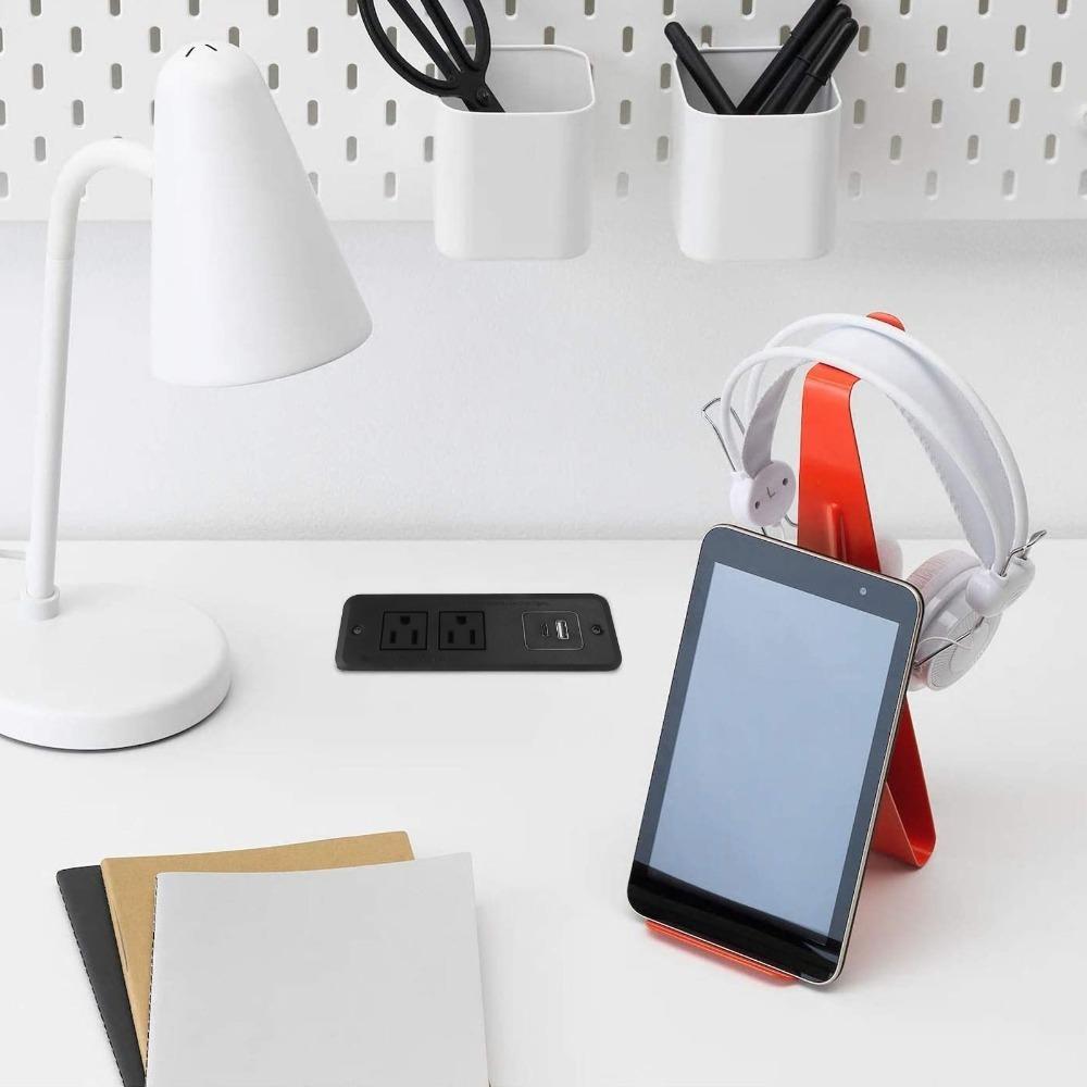 Built-In Desk Power Socket USB-C Table Power Strip Multiple Outlets Recessed Power Strip  Home
