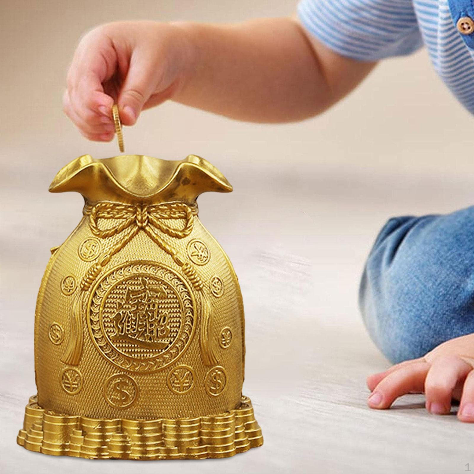 

Благословенна форма сумки Скульптура Латунь Скарбничка Мистецтво Сумки для грошей Декор Подарунки на новосілля Gold