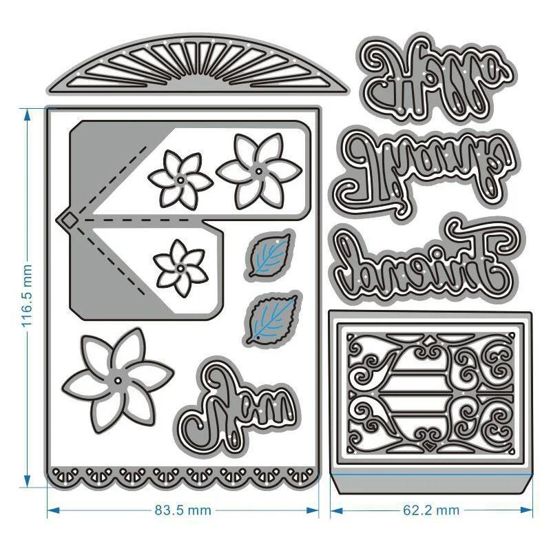 Pop-up Mechanism Card Metal Carbon Steel Knife Mold DIY Handmade Flower Cutting Knife Mold Template