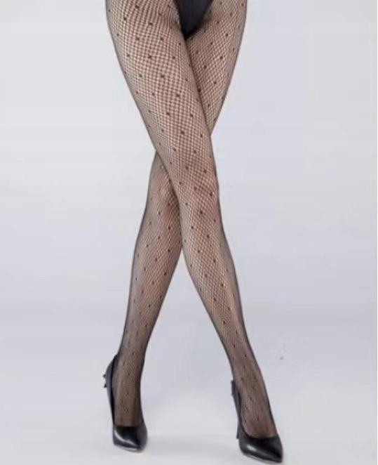 Elegant WOMEN' TIGHTS, Lace, Mesh, Elastic, , Fashionable