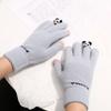 Soft Panda Knitted Letter Women  Gloves Driving Gloves Wool Mittens Female Gloves
