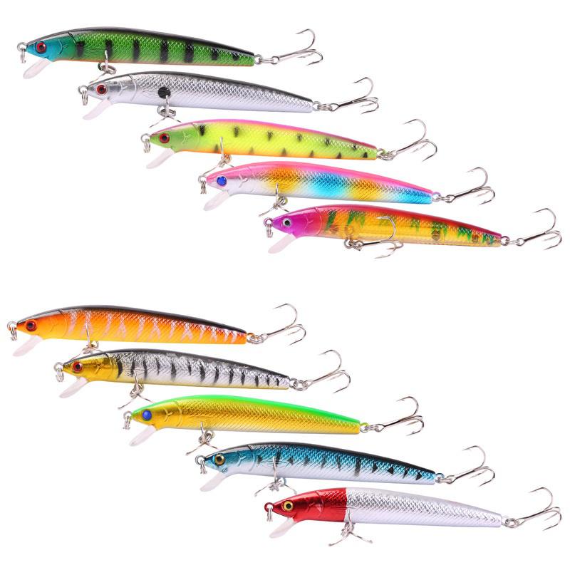 Sougayilang Fishing Baits 10Pcs Minnow Fishing Lures ABS Sinking Diving Swim Crankbait Hard Baits