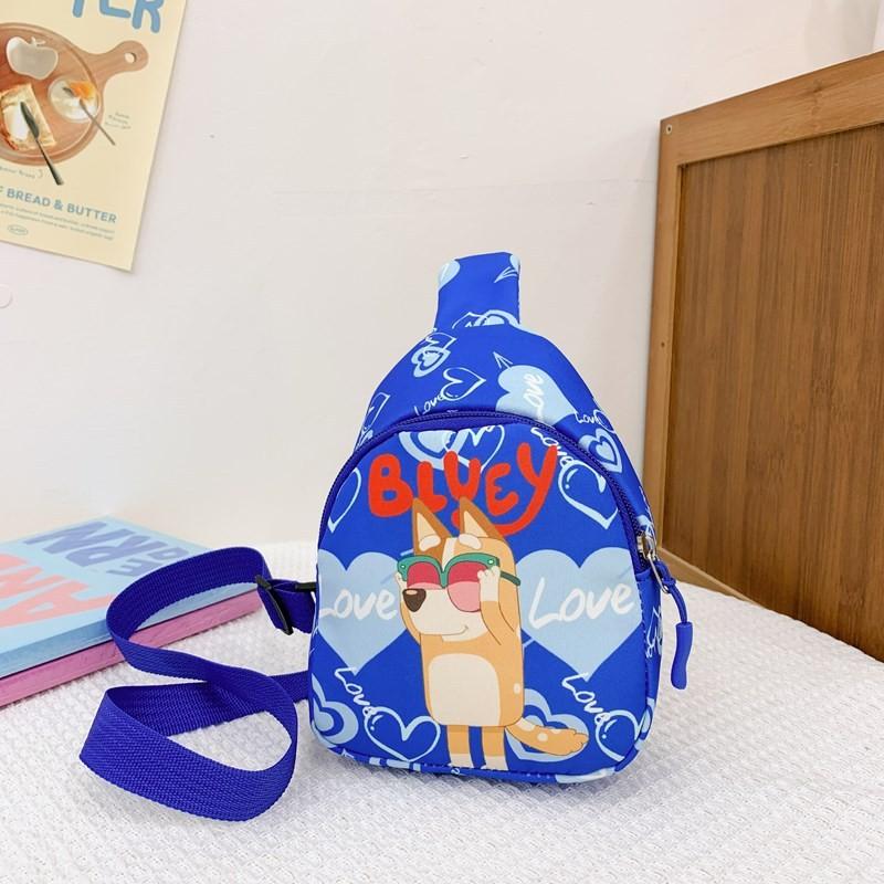 Bluey Stitch Cartoon Kids Mini Shoulder Bag With Breathable Nylon For Daily Use