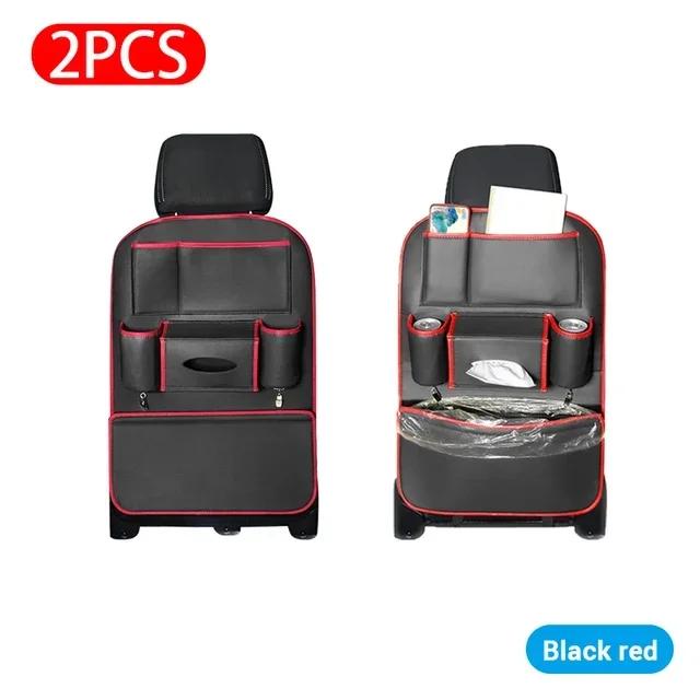 1/2PC Car Seat Backrest Multifunctional Storage Box PU Leather Car Storage for Travel Storage and Organization with 6 Pockets
