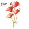 Enamel Brooch Pin Finish Imitation Pearls Ginkgo Leaf Design Zinc