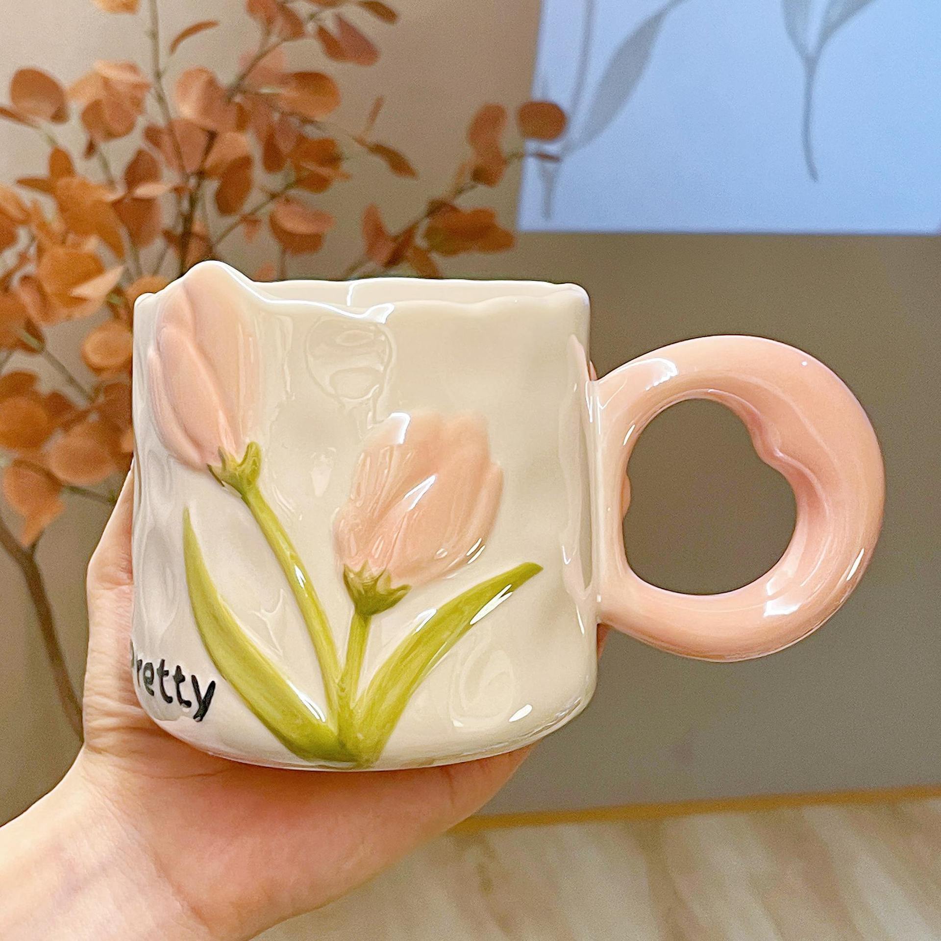 

Graduation Gift To Teachers and Middle School Students Gift Water Cup for Women with High Looks Practical Cup Ceramic Mug Souvenir 301-400ml