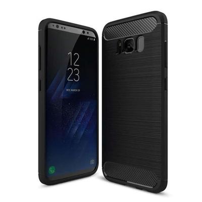 Hülle für Samsung Galaxy S8 , Schutzhülle mit Stoßdämpfung und Kohlefaser (Schwarz)
