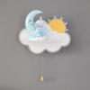 Nordic Ins Creative Astronaut Moon Clouds Led Wall Lamp With Pull Switch Kids Bedroom Bedside Study Night Lights Art Home Deco