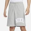 Nike Alphabet Print Mid-Waist Drawstring Comfortable Sport Casual Shorts Men Bottoms Dark-Heather-Grey Light-Smoke-Grey White FQ4093-063