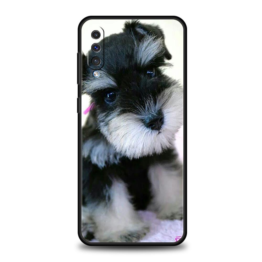 Cartoon Schnauzer Dog Phone Case For Samsung A54 A52 A24 A14 A50 A70 A10 A40 A20S A20E A06 A12 A22 A34 A42 A32 5G A04s A16 Cover