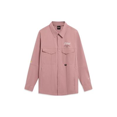Li Ning Wade Series Lockerer Freizeitjacke mit Rückengrafikdruck für Herren Jacke Sumei-Pink AFDT511-5