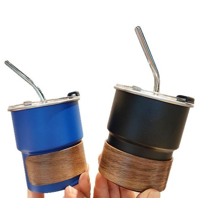 Portable Car Cup With Cover And Straw For Hiking And Travel 304 Stainless Steel