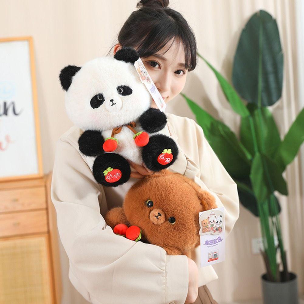 PP Cotton Persimmon Panda Plushies Dolls Fluffy Zoo Persimmon Stuffed Toy Decorate Present