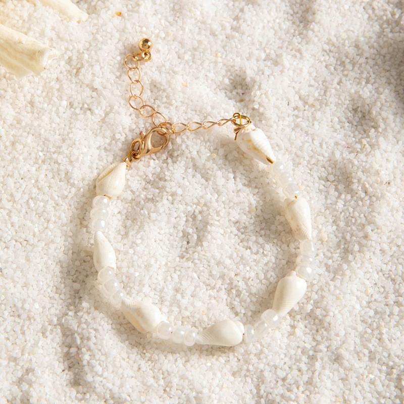 Bohemian Starfish Turtle Elastic Bracelet, Summer Vacation Wind Shell Adjustable Hand Rope Jewelry for Women